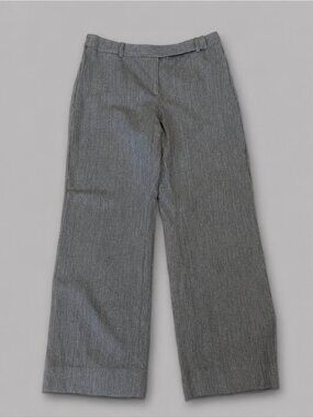 LOFT 99% Wool Wide Leg Trouser Pants Taupe Brown Herringbone Women's 6